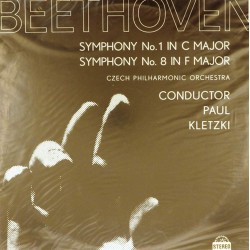 Пластинка Czech Philharmonic Orchestra. Conductor Paul Kletzki Beethoven. Symphony No. 1 In C Major / Symphony No. 8 In F Major